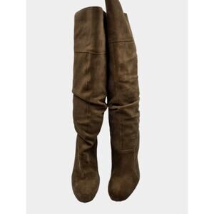 Jessica Simpson ANGIE Brown Leather Knee High Boots 4" Heel Size 8.5B/38.5